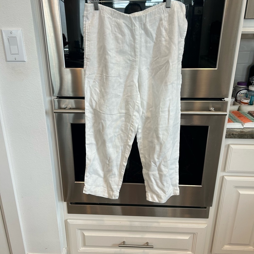 J. Jill Crisp White Linen Capris XS GUC